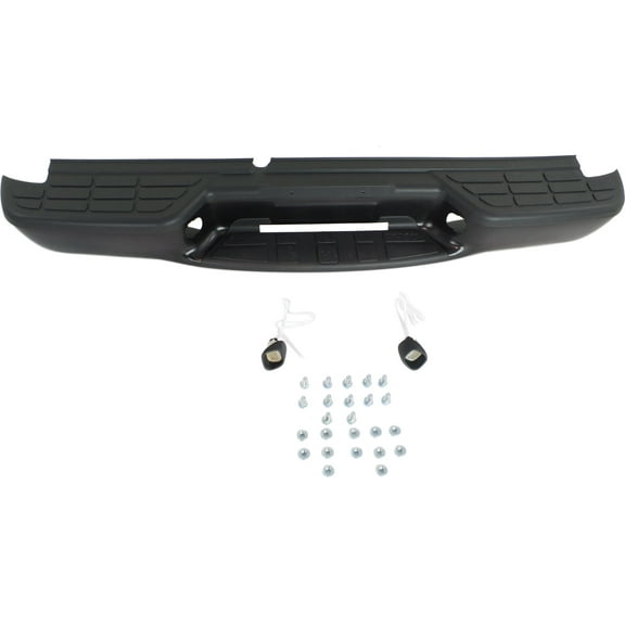 Step Bumper Compatible with CHEVROLET S10 PICKUP 1998-2004 Assembly Powdercoated Black Steel Fleetside