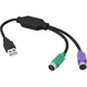 thumbnail image 1 of Adaptador de Cable USB PS2 para teclado y ratón con interfaz PS/2, controlador USB integrado y puerto PS2 compatible con conmutador KVM Adepaton 2035516-2, 1 of 9