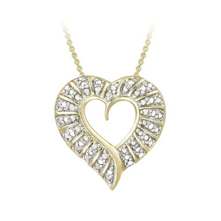 18k Gold over Sterling Silver Diamond Accent Heart