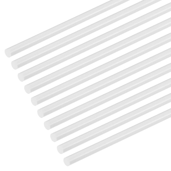 Uxcell 10-Pack Round Plastic Bars Rods, 4mm x 250mm ABS Model Building Rods for DIY Craft Sticks/Sand Table Model, Easy to Cut and Paint[White]