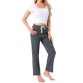 thumbnail image 2 of INSPIRE CHIC Womens Lounge Pants Cotton Long Straight Elastic Waist Drawstring with Pocket Sleep Sport Pajama Nightwear XS Deep Gray, 2 of 6