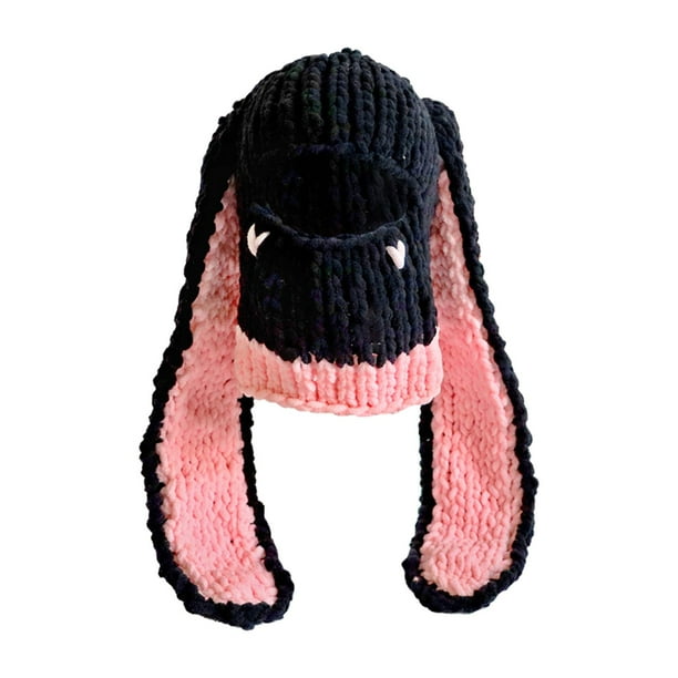 Gorro de punto de invierno elegante, pasamontañas, gorro de esquí para exteriores, gorro térmico suave Rosa