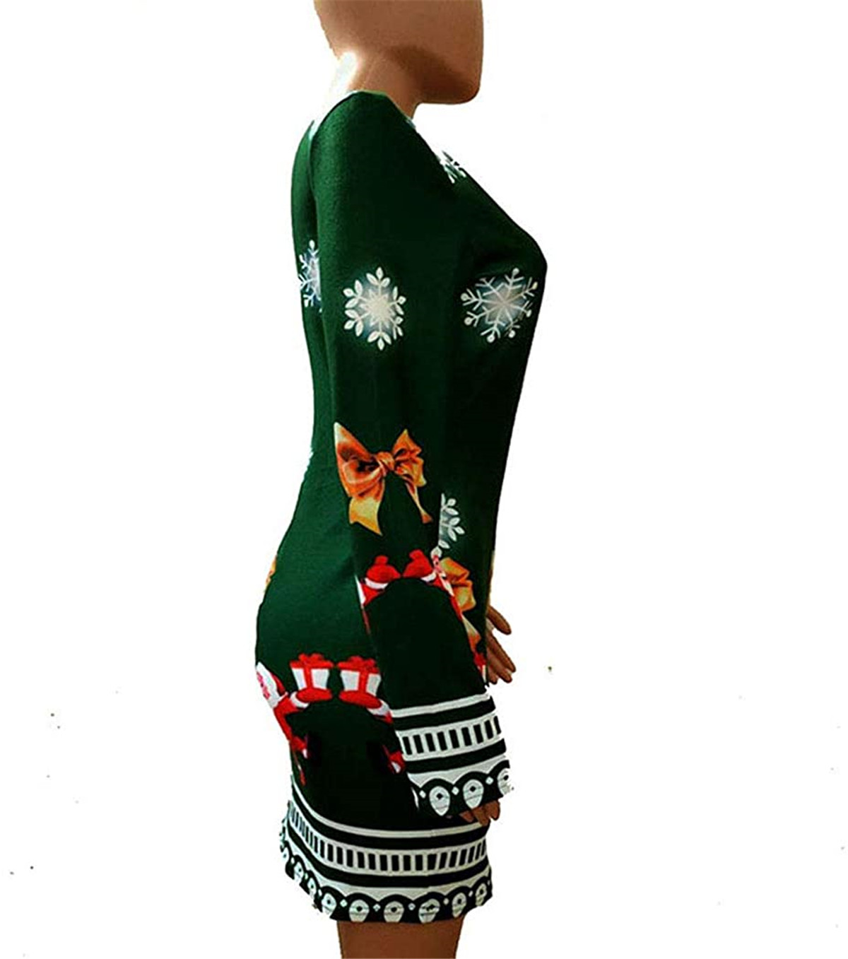Kiapeise Kiapeise Women Ugly Christmas Sweater Dress Themed Print Long Sleeve Round Neck Dress Fall and Winter Clothes - image 5 of 6