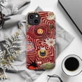 thumbnail image 6 of Bizarre Cats & Neuron Phone Case, Abstract Red Striped Background Art Collage, Protective Cover for iPhone 17 16 15 14 13 12 11 Pro Plus Mini, 6 of 6
