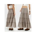 thumbnail image 2 of Michellecmm  Women's Plaid Skirt Loose Elastic Waist Ruffled Tiered Long Skirt, 2 of 9