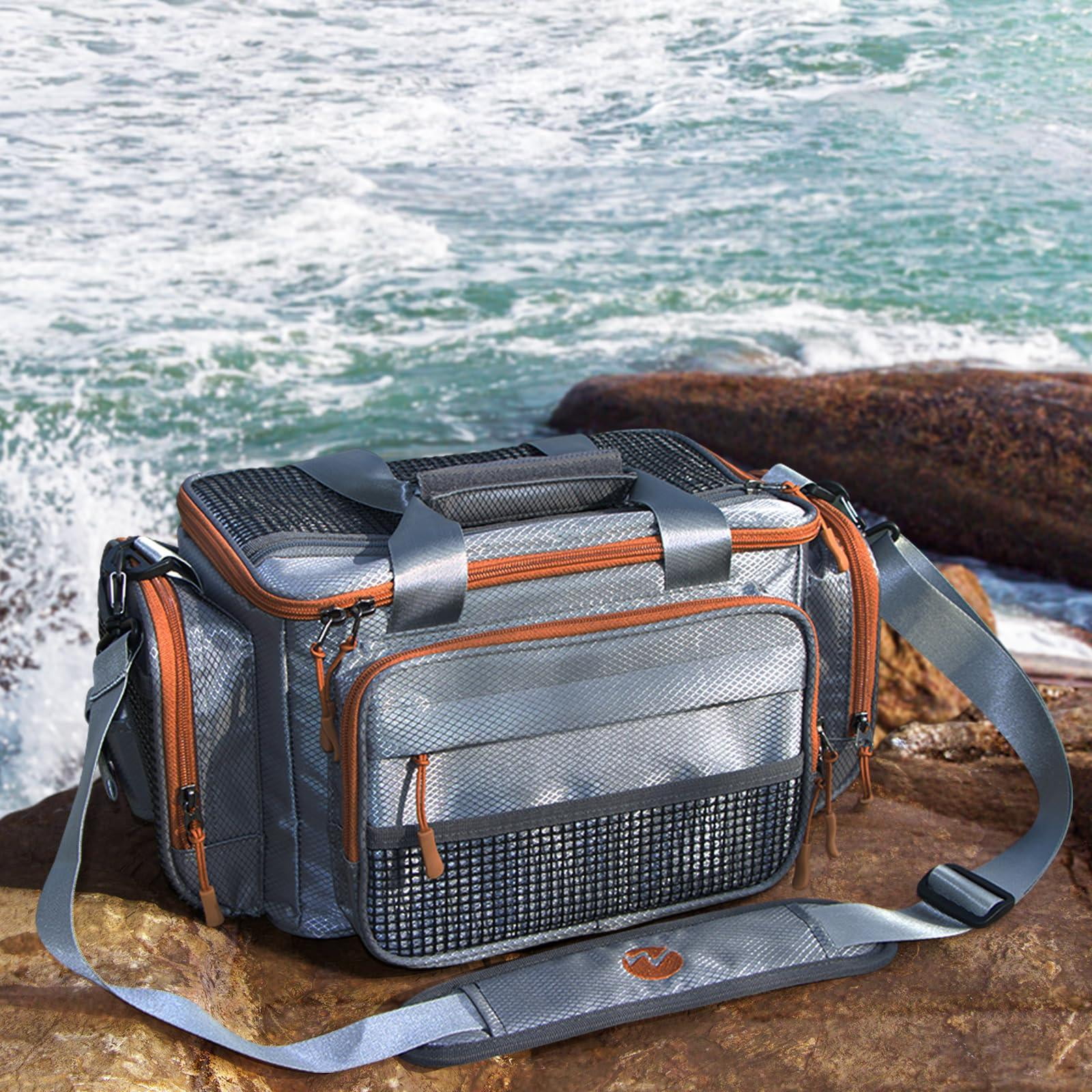 Fishing Tackle Box Bag - Bags For Saltwater Or Freshwater (#grey) Padded Shoulder Strap 3600