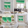 thumbnail image 6 of Green Coastal Beach Kitchen Curtains Sets for Windows 36 Inch Length, Summer Nautical Oil Painting Rod Pocket Window Treatments Tier Curtains and Valances Set for Bedroom/Bathroom, 6 of 8