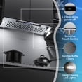 thumbnail image 4 of TABU 36 inch Under Cabinet Range Hood, 900 CFM Built-in Range Hood with 4 Speeds,Led Light,Stainless Steel, 4 of 8