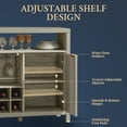 thumbnail image 5 of OAKHAM Bar Cabinet with Wine Rack, Wine Bar Buffet Cabinet with Storage, Liquor Bar Buffet Sideboard, Gray Oak, 5 of 9