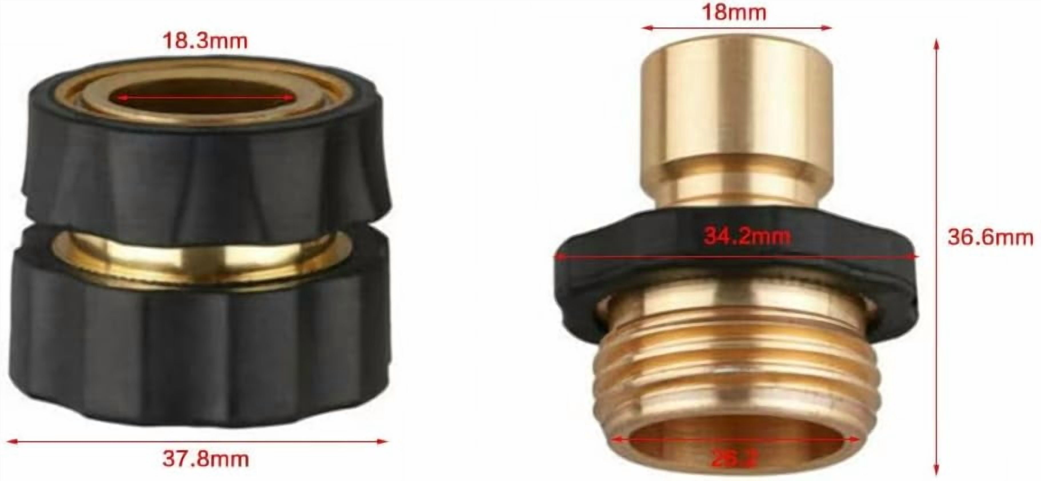 3/4 Inch Garden Hose Quick Connect Fittings, Male and Female Hose Connector Set for Sprinkler, Pressure Washer, Garden and Outdoor Use