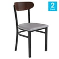 thumbnail image 4 of Flash Furniture Wright Metal/Wood Restaurant Chair, Set of 2, Walnut/Gray, 4 of 12