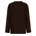 thumbnail image 5 of Fonma Women's Long Sleeve Crewneck Cotton Basic T-Shirt Solid Color Soft Comfy Casual Tops Fall Shirts for Women 2024 Brown 3XL, 5 of 5