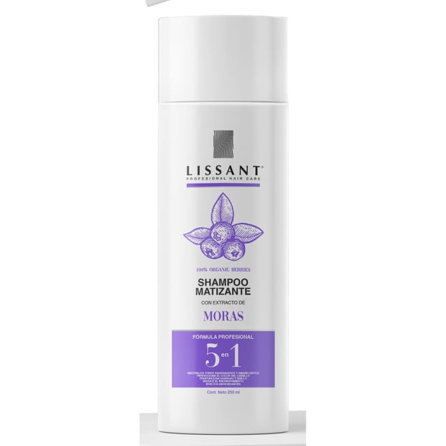 Shampoo Matizador Morado de Cabellos Rubios, Dorados, Luces, Rayos, Platinado, Canas, Teñidos - 250ml de Lissant Lissant Matizante