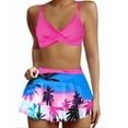 thumbnail image 2 of Bikini Swimsuit for Women with High-Waist Bottom, Polyester Fabric, Removable Chest Pads, Solid Color Design, for Beach Vacation or Pool Swimming, 2 of 8