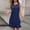 Dark Blue, variant on Blmnix Tank Dress Ladies Dresses Jean Dress Shift Peplum Dresses Blue Mid-Length Crew Neck Sleeveless Adaptable Womens Dresses Summer L