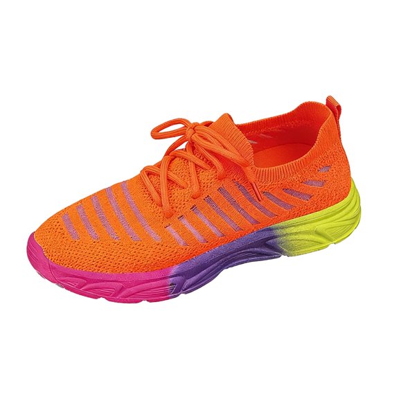 NOKIO Men's Walking Shoes Summer Non-S𝗅ip Tennis Running Shoes Fashion Colorful 𝖫a𝖼e Up Sneakers Lightweight Breathable Knit Sport Shoes Soft Cushion Sole We𝖽ge Shoes for Training Jogging