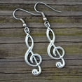 thumbnail image 2 of Music Note Drop Dangle Earrings for Women Fashion Handmade Hook Hanging Dangling Long Earring, 2 of 5