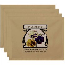 Simply Daisy 18" x 14" Pansy Floral Print Placemats, Set of 4