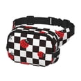 thumbnail image 2 of Balery Ladybugs Of Black And White Checkers Mochila Cinturón para Mujeres y Hombres, Bolsa de Cintura Impermeable de Doble Capa con Correa, 2 of 9