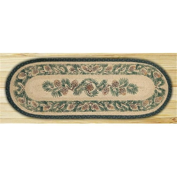 Earth Rugs 025A Pinecone Oval Patch Runner 13" x 48"
