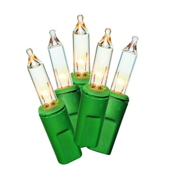 Holiday Time 300-Count Indoor and Outdoor Clear Mini Christmas Lights, with Green Wire, 62.5 Feet