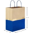 thumbnail image 3 of 13" Large Paper Gift Bags (Pack of 6 - Blue & Kraft) for Hanukkah, Birthdays, Weddings, Graduations, Father's Day, Baby Showers, Bridal Showers, 3 of 4