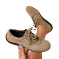 thumbnail image 4 of EKVAHL Casual Sneakers for Women, Faux Suede Low Top Walking Shoes, Flexible Soft Sole Lightweight Daily Driving Tennis Shoes Brown, 4 of 5