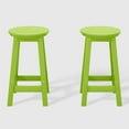 thumbnail image 2 of WestinTrends Malibu 24" HDPE Outdoor Patio Round Counter Height Bar Stool Set of 2, Lime, 2 of 7