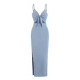 thumbnail image 3 of Vibrant V-Neck Cami Dress Sexy Cut Out Split Hem Sleeveless Flowy Essential, 3 of 14