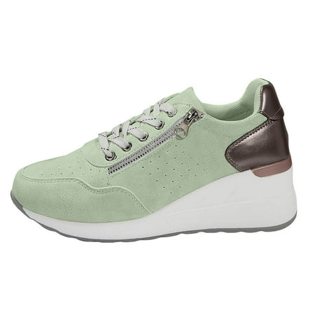 

Krdevn Walking Shoes Women New Casual Women s Shoes Sneakers Lace Up Thick Soled Large Size Single Shoes -GN1 37