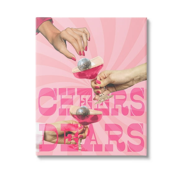 Stupell Industries Groovy Cheers Dears Food & Beverage Painting Gallery Wrapped Canvas Art Print Wall Art, 16 x 20