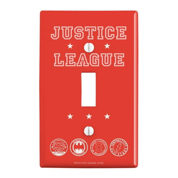 Justice League Athletic Logo Plastic Wall Decor Toggle Light Switch Plate Cover