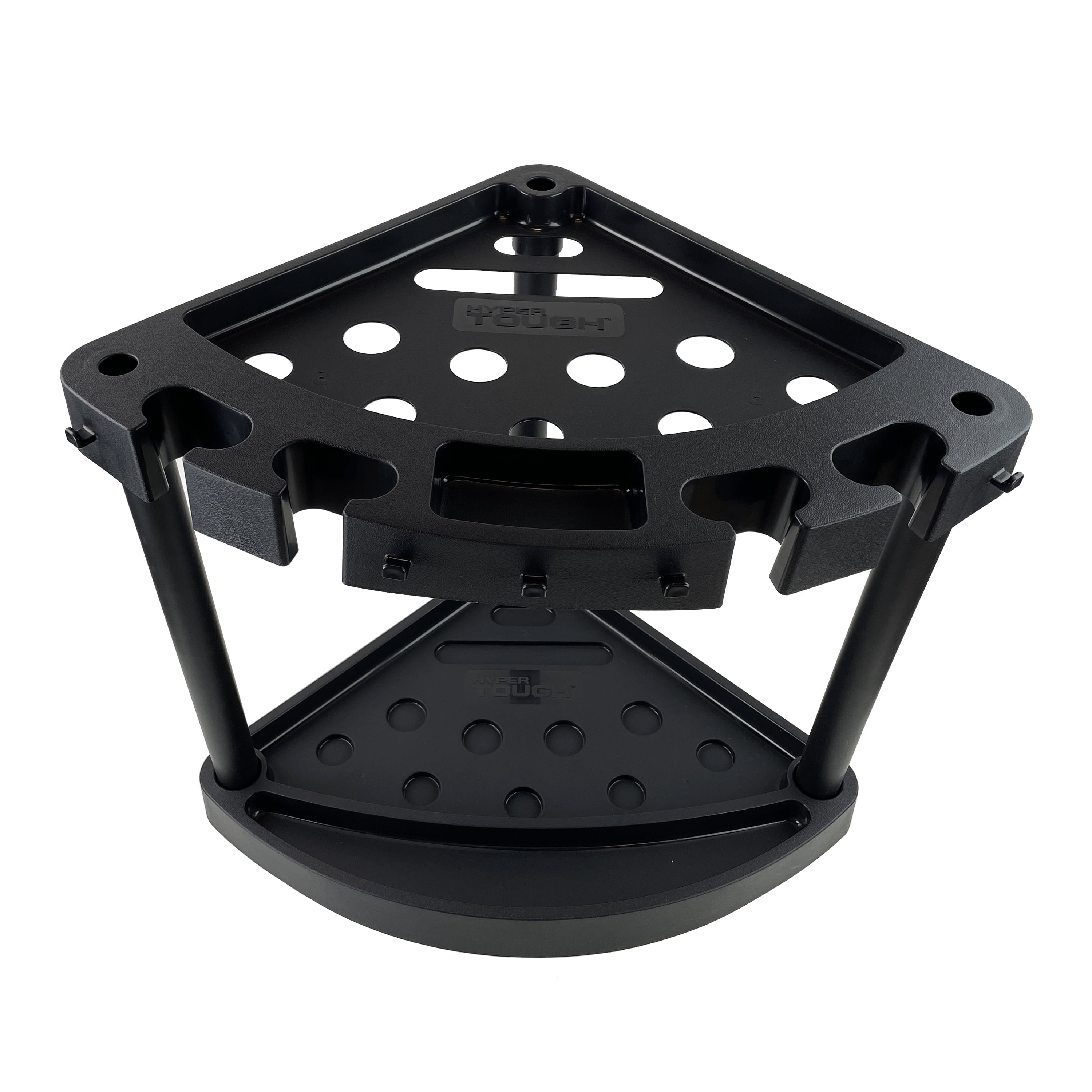 Hyper Tough Plastic 21 Slot Corner Tool Rack Stand, Black