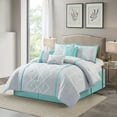 thumbnail image 6 of Nanshing Carter 7 Piece Geometric Comforter Set , Blue , King Size , Terry Embroidery, 6 of 6