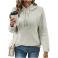 thumbnail image 4 of YueHuiYing Trends Womens Loose And Versatile Athletic Fuzzy Hoodies Pullover for Women Oversized Hoodie, 4 of 6