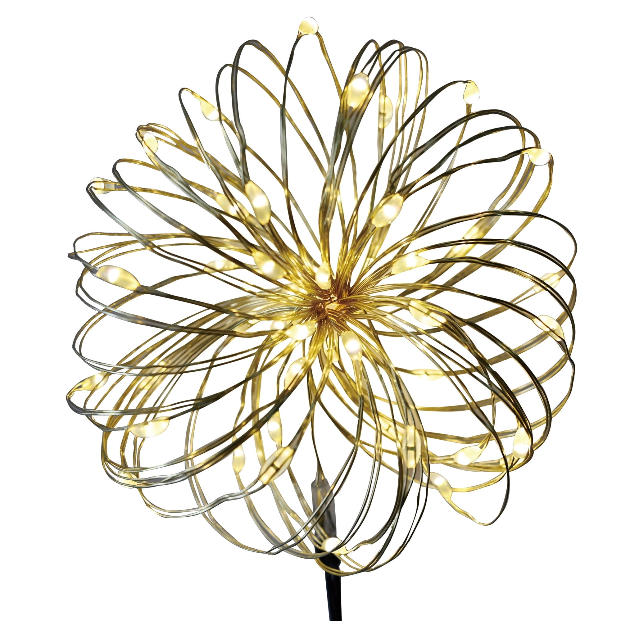 Indoor 50-Count Battery-Operated LED 3-Function Ultra Slim Wire Christmas String Lights, Warm White, Gold Wire, 16.3', by Holiday Time