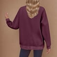 thumbnail image 6 of Xcmzpl Sweatshirts for Women Cute Solid Color Crewneck Sweatshirt Trendy Pullover Tops Cotton Long Sleeve T-shirts Early Fall Fashion, 6 of 6