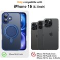 thumbnail image 6 of Magnetic for iPhone 16 Case,[with 360°Rotatable Invisible Magnetic O-Ring Stand][Military Grade Shockproof][Compatible with MagSafe] Slim Translucent Matte Phone Case for iPhone 16 6.1", 6 of 12