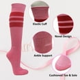 thumbnail image 5 of Couver Hot Pink Softball/Sports Striped Knee High Softball Baseball Sports Tube Socks, Bright Green Medium, 5 of 7