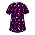 thumbnail image 3 of Valentine's Day Womens Scrub Top V Neck Cute Heart Printed Scrub Tops Valentine's Day Scrub Tops Working Uniforms with Pockets, 3 of 5