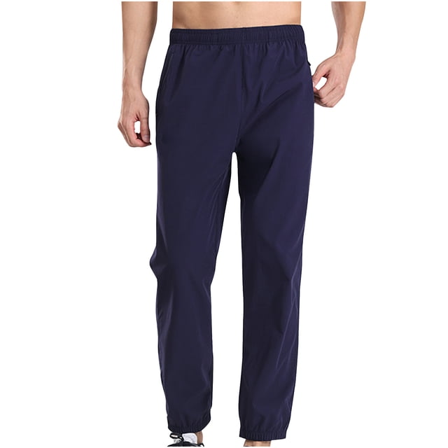 Birdeem Pantalon pour Hommes Homme Mode Été Uni Décontracté Taille Élastique avec Poche Fermeture Éclair Pantalon Jogger