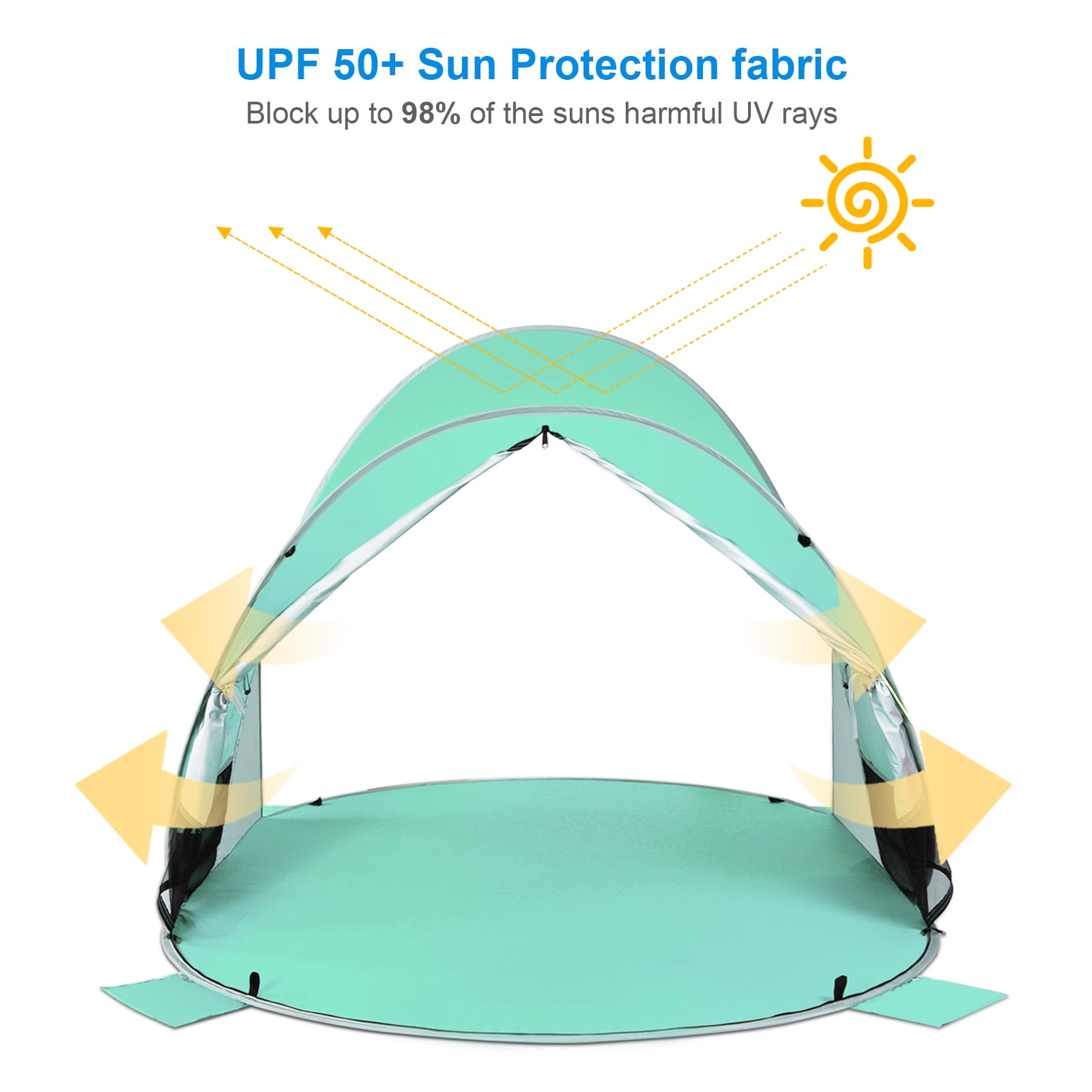 Wolfwise Folding A Pop Up Beach Tent Sun Shelter WolfWise Pop-Up
