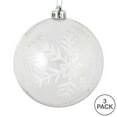 thumbnail image 2 of Vickerman N181300 6 in. Clear Ball White Glitter Snowflake  3 per Box, 2 of 2