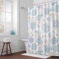 thumbnail image 3 of Summer Marine Life Bathroom Shower Curtain, Ocean Blue Coral Shells Coastal Conch Waterproof Washable Soft Bath Curtain for Bathtub Decor with 12 Hooks&Grommet, 72x72 Inch, 3 of 9