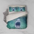 thumbnail image 2 of 3D Tiburón Azul Mar Funda de edredón Juego de ropa de cama Fundas de almohada 166, 2 of 3