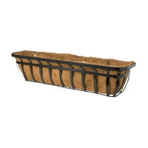 Living Accents 9" x 30" Black Steel Deck Planter