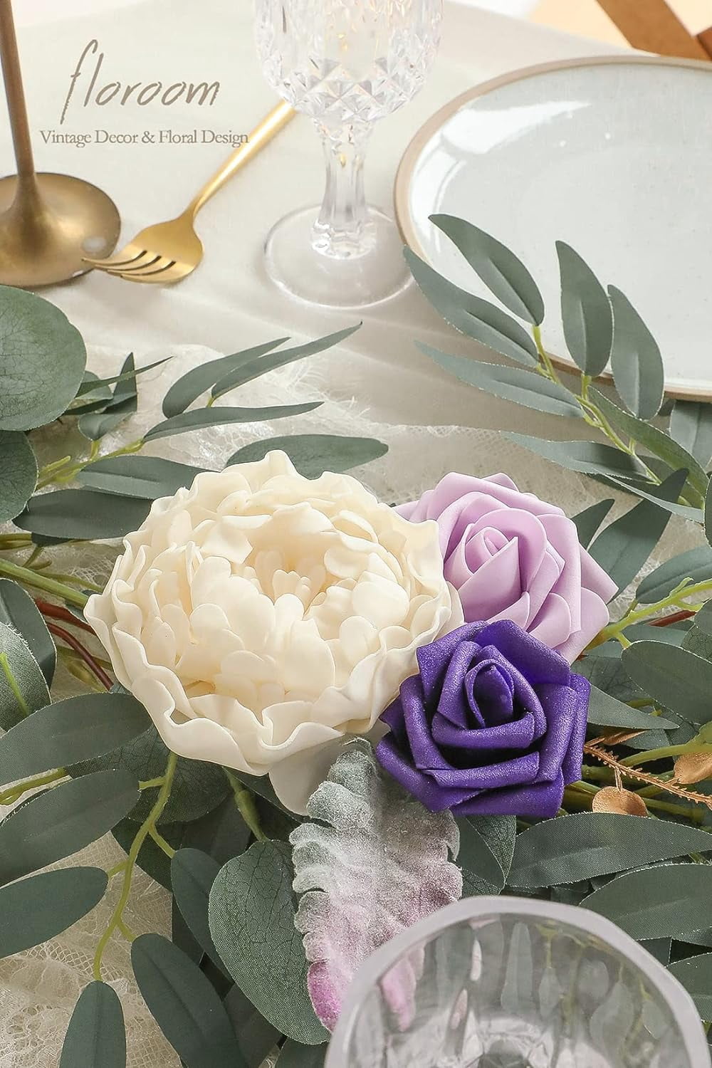 Artificial Flowers 16pcs 4" Burgundy Blooming Peonies Real Looking Foam Fake Roses with Stems for DIY Wedding Bouquet Dark Red Bridal Shower Centerpieces Floral Arrangements Tables Decorations