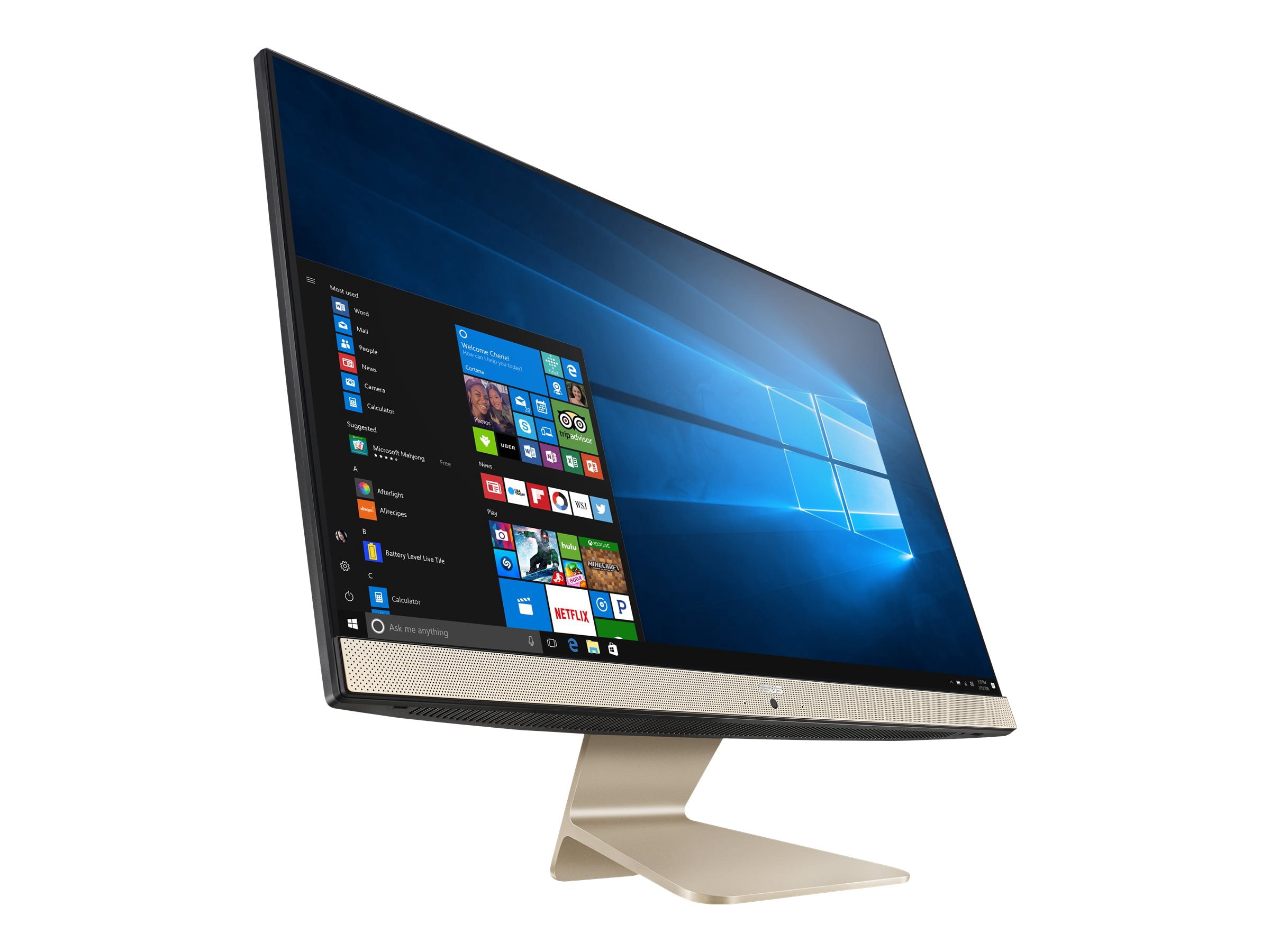 ASUS 23.8" FHD All-in-One Computer, Intel Pentium Gold 7505, 8GB RAM, 512GB SSD, Windows 10 Home, Gold, V241EA-DB003