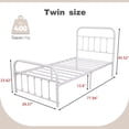 thumbnail image 4 of NNV Vintage Platform Metal Twin Bed Frame, Easy Assembly, White, 4 of 7