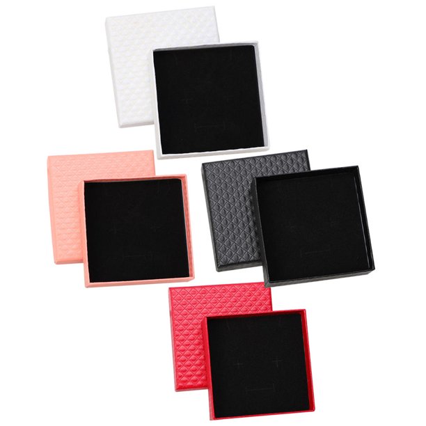 CATIEBYE 4Ud Estuche Portátil De Cartón Para Almacenaje De Joyería Con Espuma Y Simple En Colores Mixtos